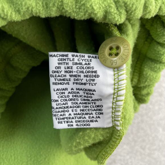 Y2K Route 66 Fleece Sweatshirt Womens L Lime Green Cropped Hoodie 1/2 Zip Retro - Picture 10 of 16